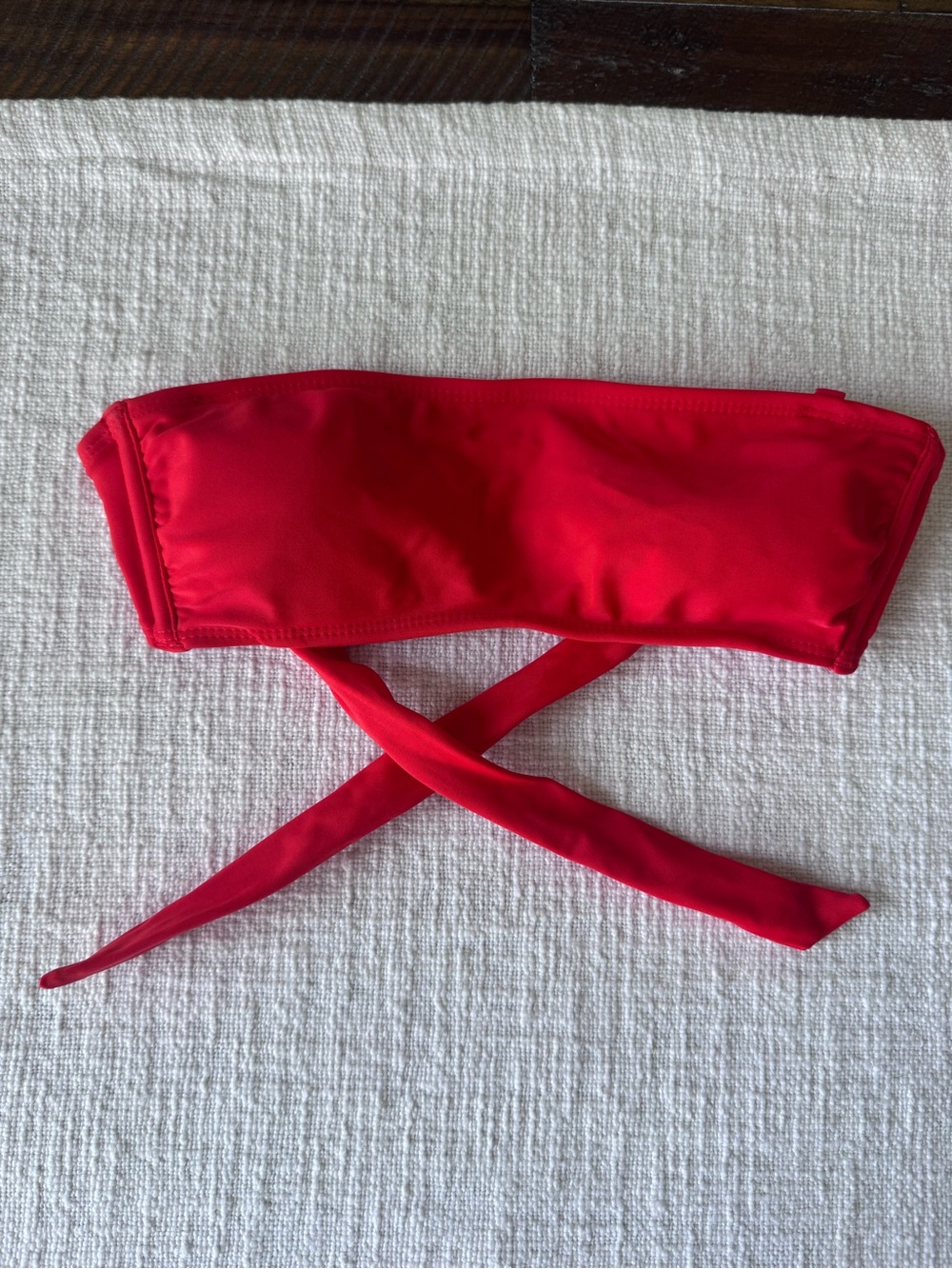 Red Bandeau Wrap Swim Top and Bottom